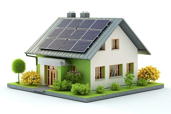 ai-generated-residential-ecology-green-environment-blue-modern-home-panel-building-renewable-house-photo